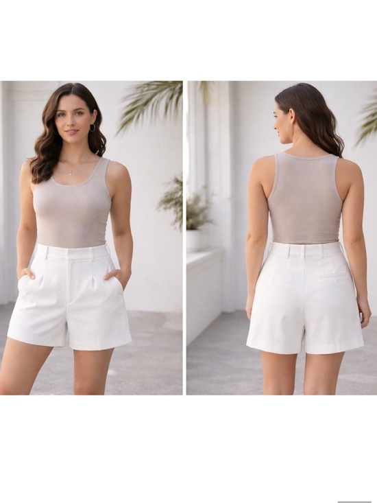 Zara Pants - Zara White High-Waist Tailored Shorts